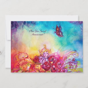 THUMBELINA, FLOWER BASKET EN BUTTERFLES KAART