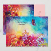 THUMBELINA, FLOWER BASKET EN BUTTERFLES KAART (Voorkant / Achterkant)