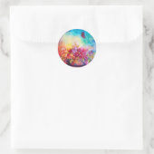 THUMBELINA, FLOWER BASKET EN BUTTERFLES RONDE STICKER (Tas)