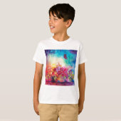 THUMBELINA, FLOWER BASKET EN BUTTERFLES T-SHIRT (Voorkant volledig)