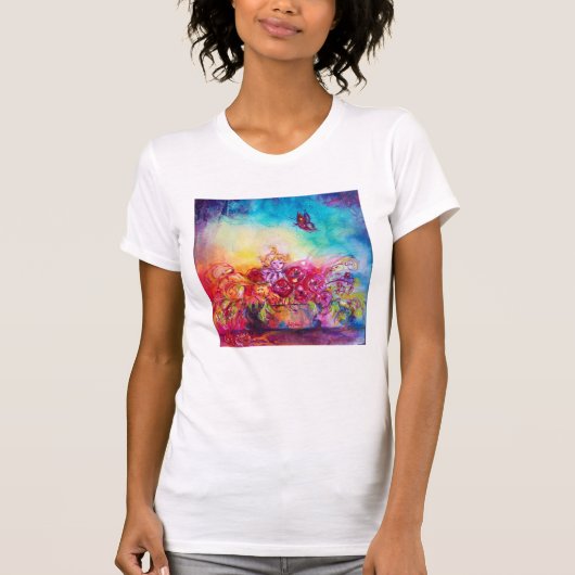 THUMBELINA, FLOWER BASKET EN BUTTERFLES T-SHIRT (Voorkant)