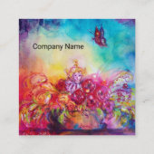 THUMBELINA, FLOWER BASKET EN BUTTERFLES VIERKANTE VISITEKAARTJE (Achterkant)