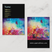 THUMBELINA, FLOWER BASKET EN BUTTERFLES VISITEKAARTJE (Voorkant / Achterkant)