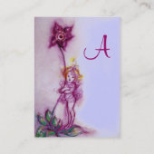 THUMBELINA MET BLAUWE PAARSE STROOMMONOGRAM VISITEKAARTJE (Achterkant)