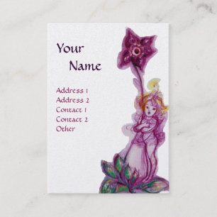 THUMBELINA MONOGRAM Paars Violet Flower White Visitekaartje