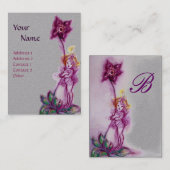 THUMBELINA MONOGRAM Ultra Violet Grey Paper Visitekaartje (Voorkant / Achterkant)