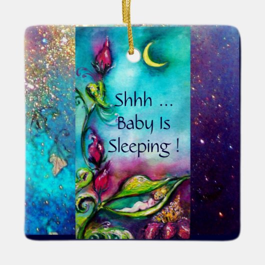 THUMBELINA PINK RUBY HEART MONOGRAM DEUR HANGER KERAMISCH ORNAMENT (Voorkant)