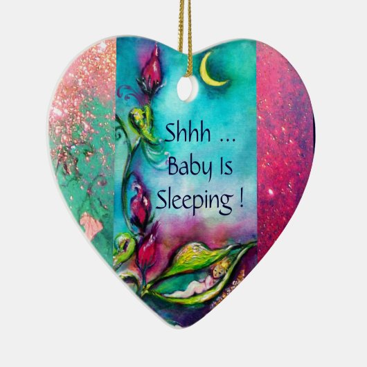 THUMBELINA PINK RUBY HEART MONOGRAM DEUR HANGER KERAMISCH ORNAMENT (Rechts)