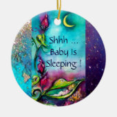 THUMBELINA PINK RUBY HEART MONOGRAM DEUR HANGER KERAMISCH ORNAMENT (Voorkant)