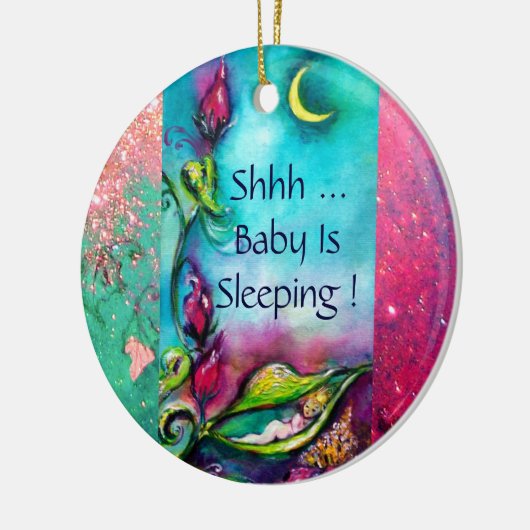 THUMBELINA PINK RUBY HEART MONOGRAM DEUR HANGER KERAMISCH ORNAMENT (Links)