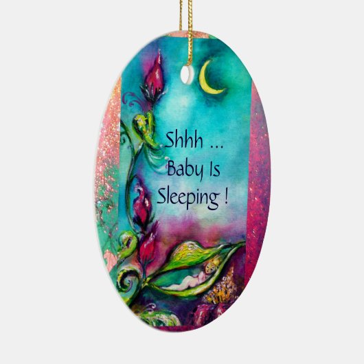 THUMBELINA PINK RUBY MONOGRAM DEUR HANGER KERAMISCH ORNAMENT (Rechts)