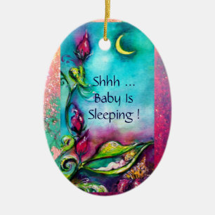 THUMBELINA PINK RUBY MONOGRAM DEUR HANGER KERAMISCH ORNAMENT