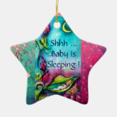 THUMBELINA PINK RUBY STAR MONOGRAM DEUR HANGER KERAMISCH ORNAMENT (Voorkant)