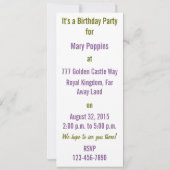 Thumbelina Queen of the Flowers Invitation Kaart (Achterkant)