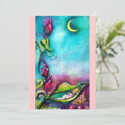 THUMBELINA roze blauw rood goud Aankondiging (Staand voorkant)