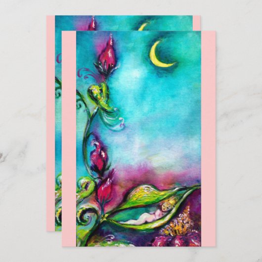 THUMBELINA roze blauw rood goud Aankondiging (Voorkant / Achterkant)