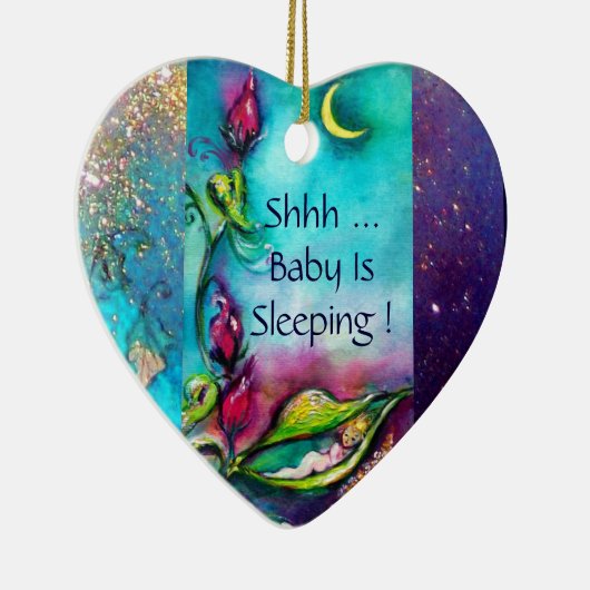 THUMBELINA SAPPHIRE HEART MONOGRAM DEUR HANGER KERAMISCH ORNAMENT (Rechts)