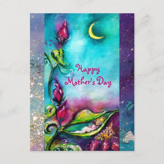 THUMBELINA SLAPEN TUSSEN ROZEN VERLATEN BRIEFKAART (Voorkant)