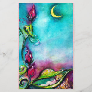 THUMBELINA SLAPEN TUSSEN ROZEN VERLATEN BRIEFPAPIER