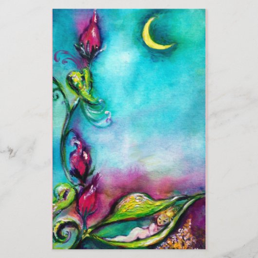 THUMBELINA SLAPEN TUSSEN ROZEN VERLATEN BRIEFPAPIER (Voorkant)