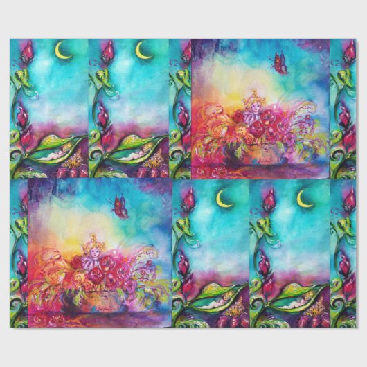 THUMBELINA SLAPEN TUSSEN ROZEN VERLATEN CADEAUPAPIER (Vlak)