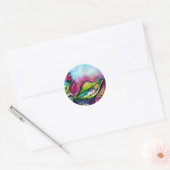 THUMBELINA SLAPEN TUSSEN ROZEN VERLATEN RONDE STICKER (Envelop)