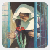 Thumbelina van Newell Convers Wyeth Vierkante Sticker (Voorkant)