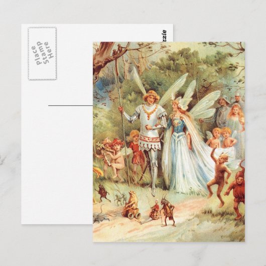 Thumbelina's bruiloft in het bos briefkaart (Voorkant / Achterkant)