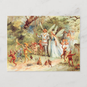 Thumbelina's bruiloft in het bos briefkaart