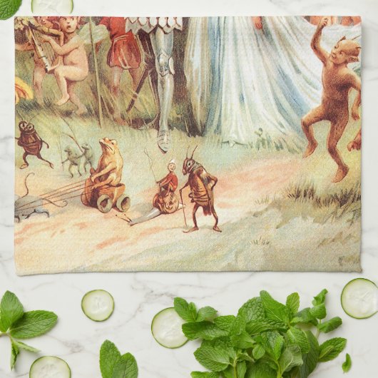 Thumbelina's bruiloft in het bos theedoek (Gevouwen)