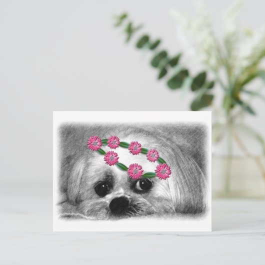 Thumbellina. is mijn naam Ik ben een mooie Malteze Briefkaart (Staand voorkant)