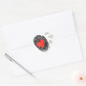 Thumbody houdt van je hart vorm vingerafdruk Stick Hart Sticker (Envelop)