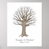 Thumbprint Fingerprint Wedding Tree Guestbook Poster (Voorkant)