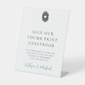 Thumbprint Keepsake instructies bruiloft Reclamebord Met Voetstuk (Voorkant)