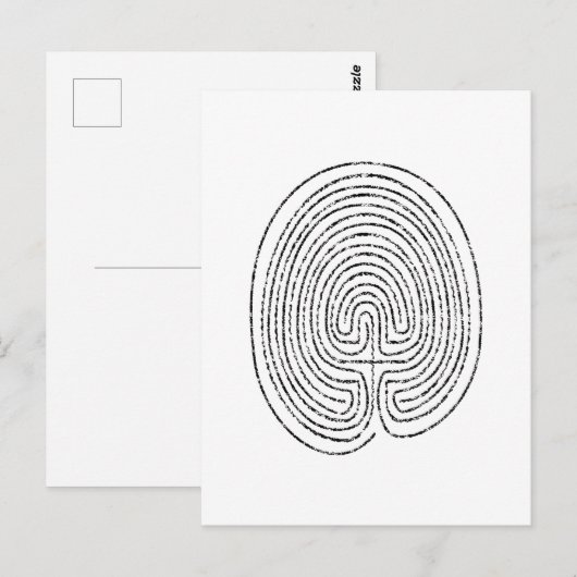 Thumbprint Labyrinth Briefkaart (Voorkant / Achterkant)
