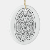 Thumbprint Labyrinth Keramisch Ornament (Rechts)