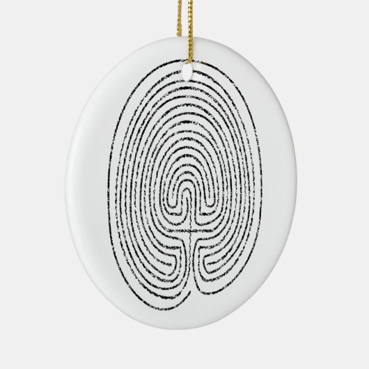 Thumbprint Labyrinth Keramisch Ornament (Rechts)