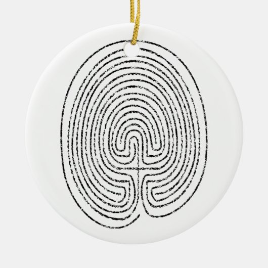 Thumbprint Labyrinth Keramisch Ornament (Voorkant)