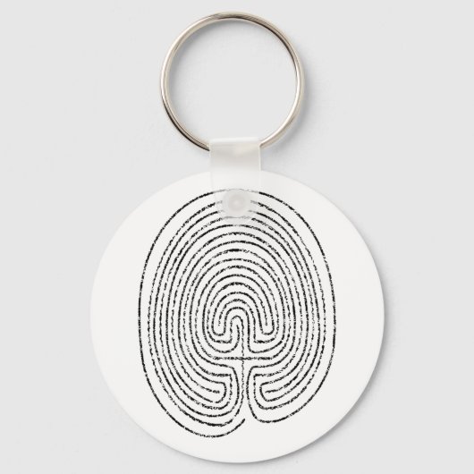 Thumbprint Labyrinth Sleutelhanger (Voorkant)