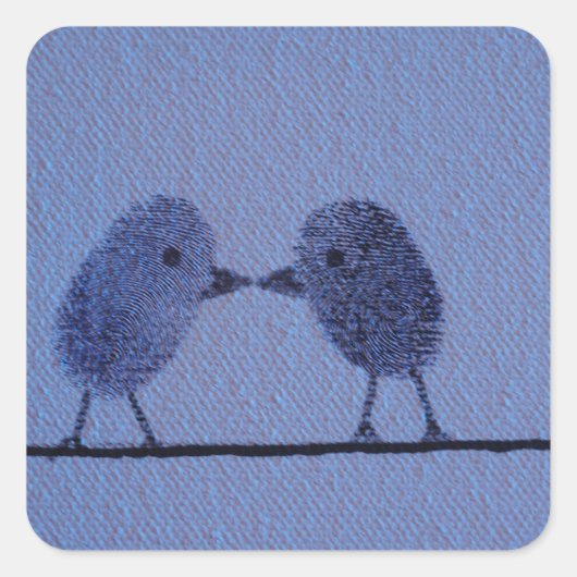 Thumbprint Lovers Vierkante Sticker (Voorkant)
