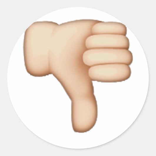 Thumbs Down - Emoji Ronde Sticker (Voorkant)