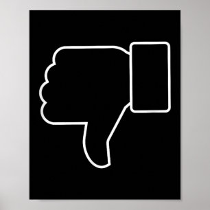 Thumbs Down, Funny, Jokes, Sarcastisch Poster