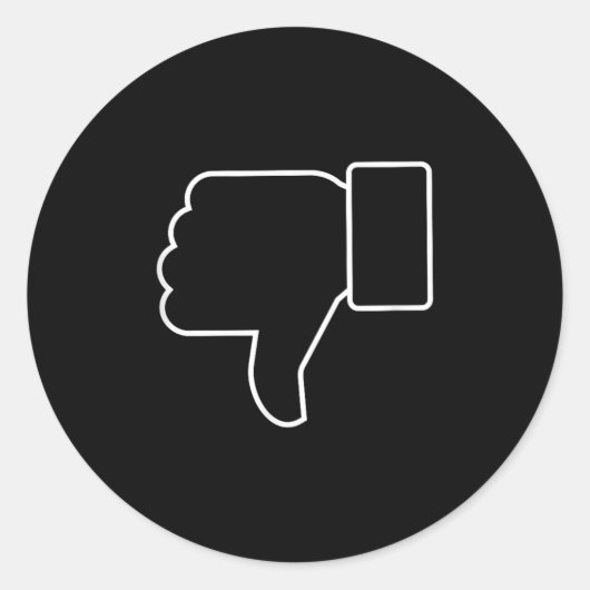 Thumbs Down, Funny, Jokes, Sarcastisch Ronde Sticker (Voorkant)