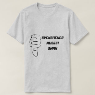 Thumbs naar beneden en sms'en naar Zweedse muziek T-shirt