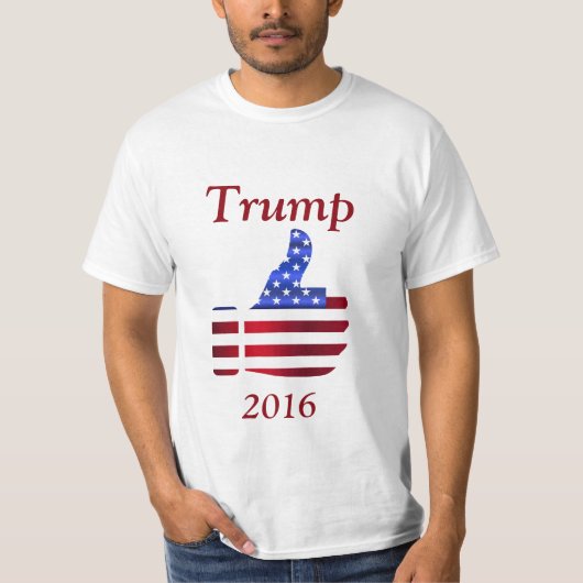 Thumbs Up American Flag Donald Trump T shirt (Voorkant)