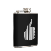 THUMBS UP BAR CODE Duim Gebaar Patroon Ontwerp Heupfles (Rechts)