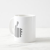 THUMBS UP BAR CODE Duim Gebaar Patroon Ontwerp Koffiemok (Voorkant links)