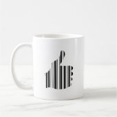 THUMBS UP BAR CODE Duim Gebaar Patroon Ontwerp Koffiemok (Links)