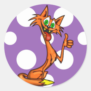 Thumbs Up Cartoon Cat Ronde Sticker