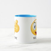 Thumbs Up Emoji Goed gedaan Glimlachend Gezicht Ge Mok (Midden)